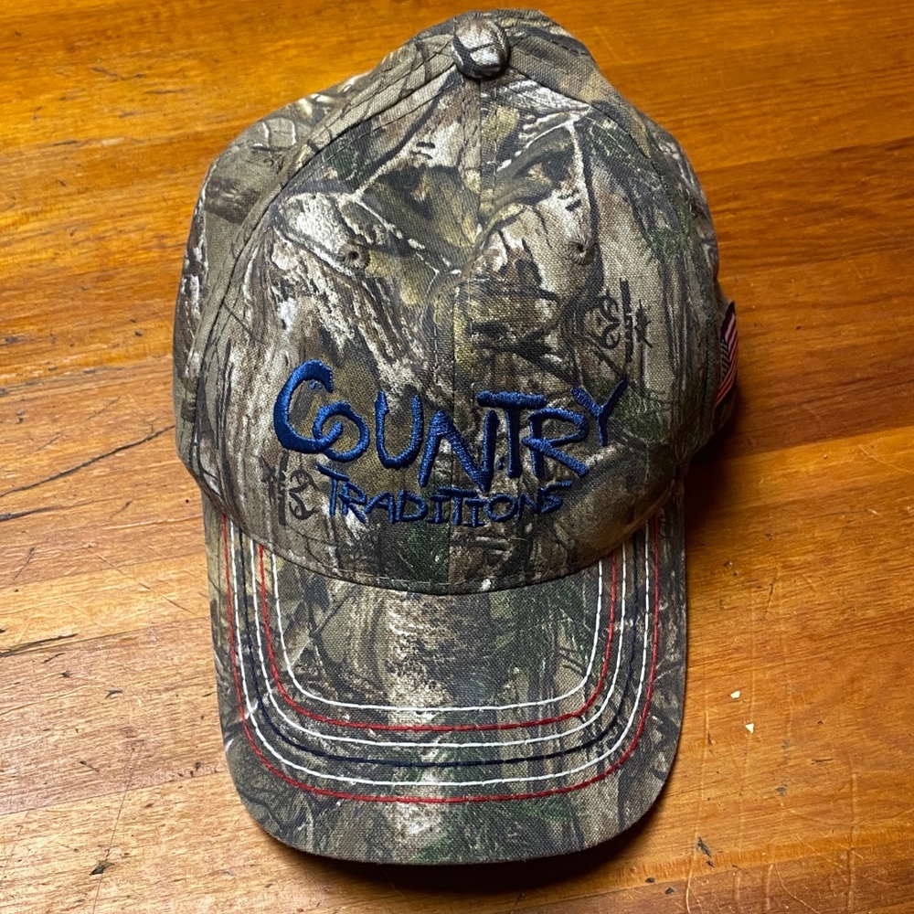 Port Authority Camouflage "Country Traditions" Hat with Blue Embroidery